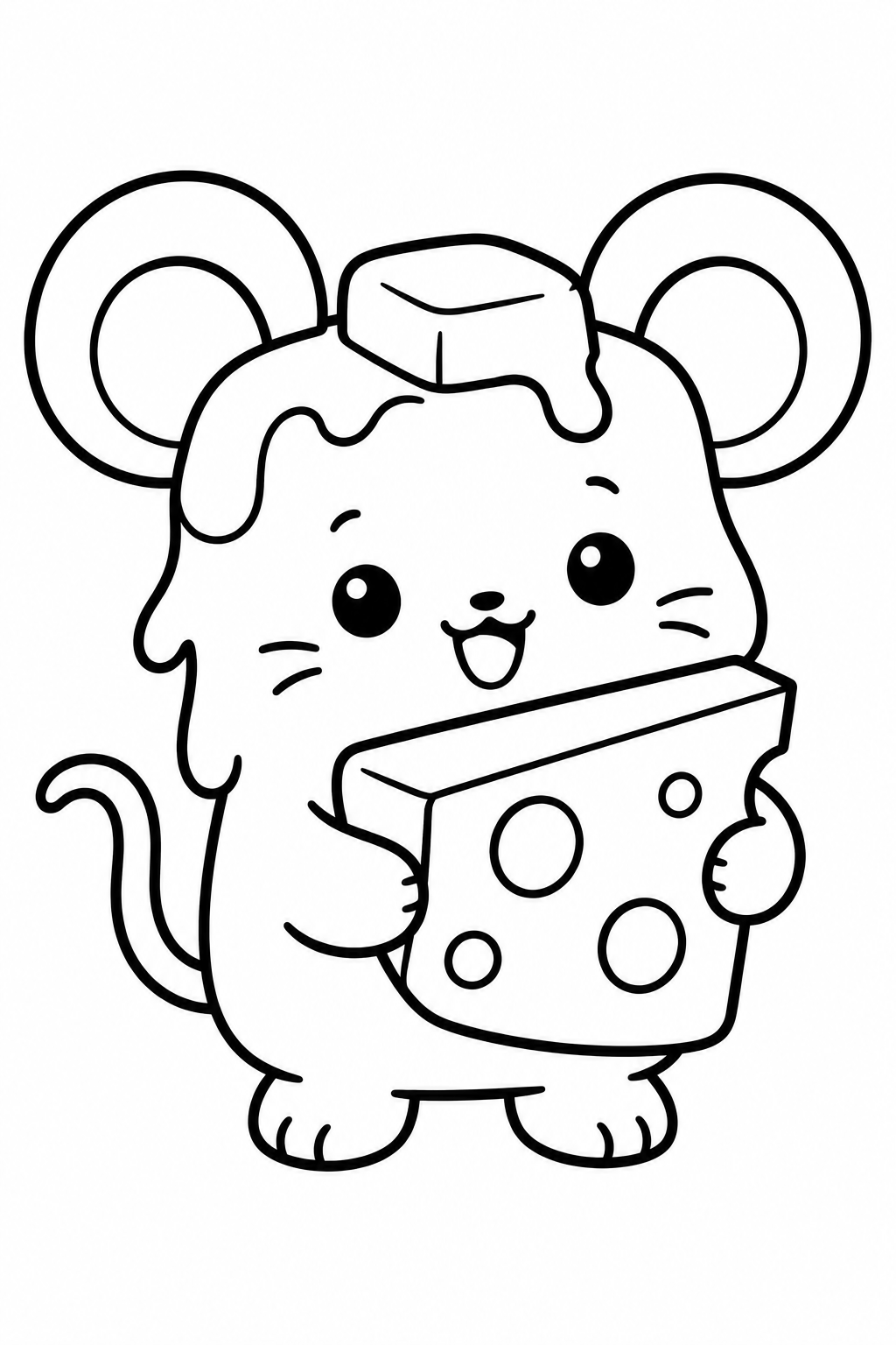 Butter Kitty with yarn coloring page