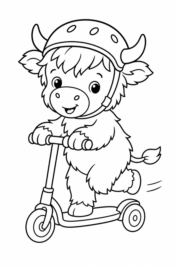 Kick Scooter colouring page