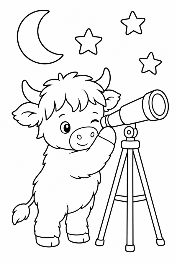 Stargazing colouring page