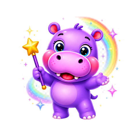 Rainbow the Magic Hippo character