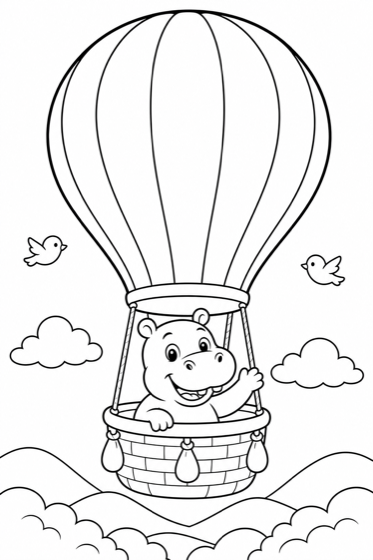 Hot air balloon coloring page