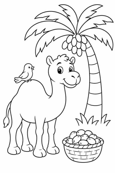 Desert friends coloring page