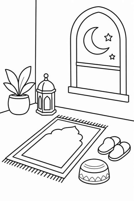 Prayer time coloring page