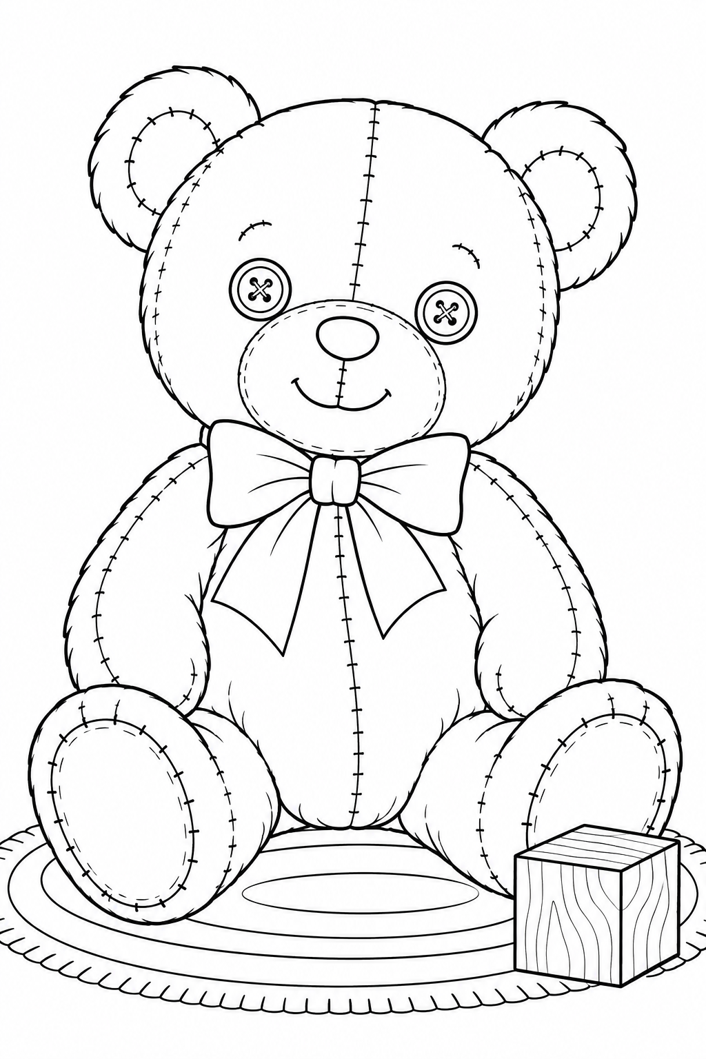 Teddy bear coloring illustration
