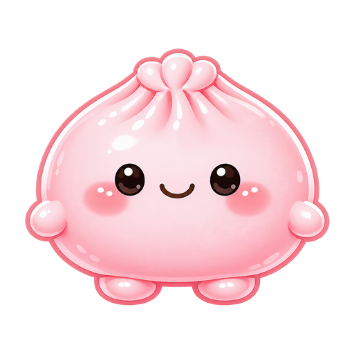 Pink dumpling character