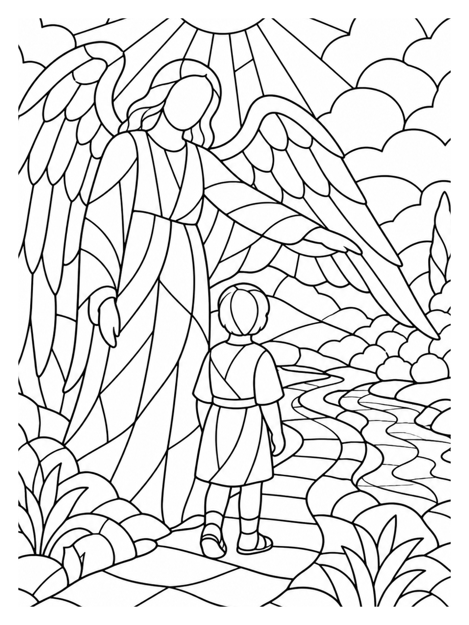 Guardian Angel coloring page